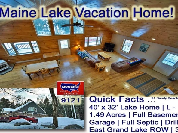 For Sale 91 Sandy Beach Road, Danforth, ME