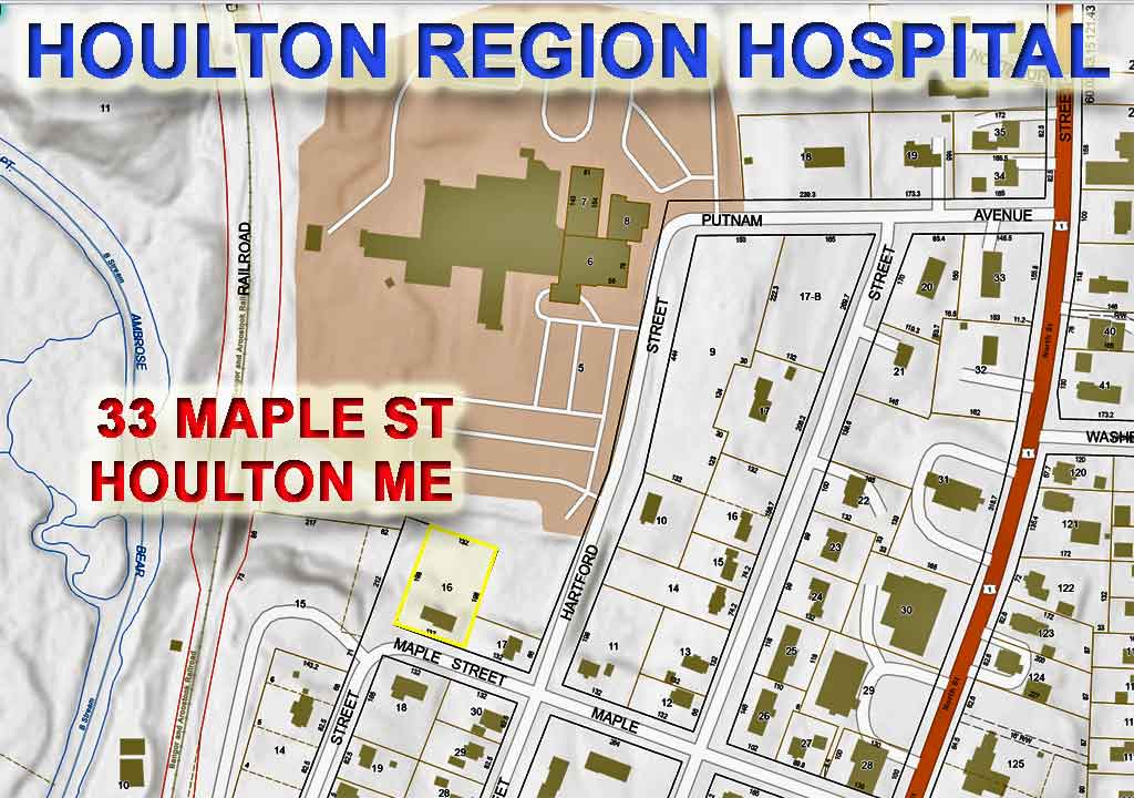 map of 33 maple street houlton maine cape code home neighborhood